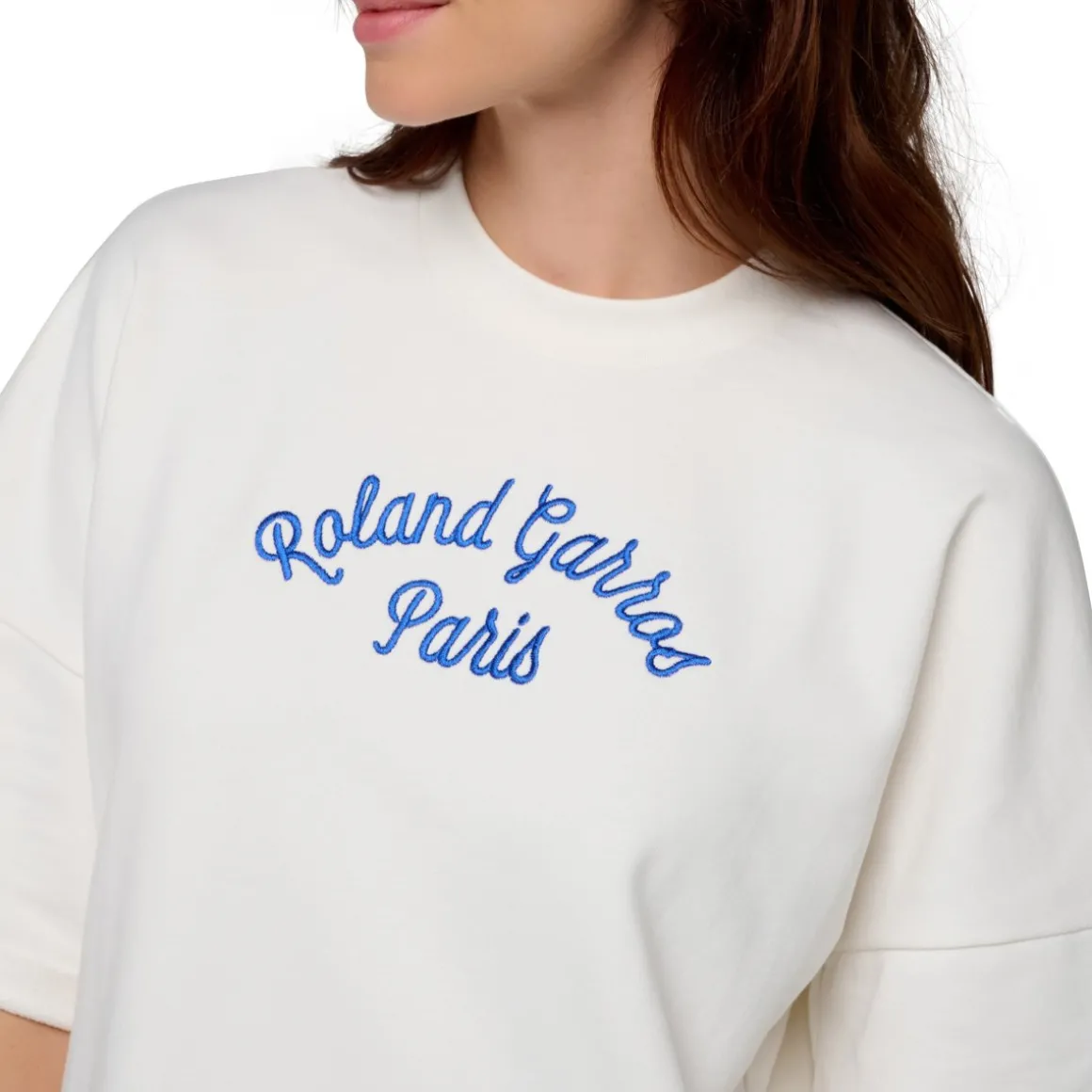 Roland-Garros Pulls & Sweats-Sweat manches courtes Stripes Femme - Ecru