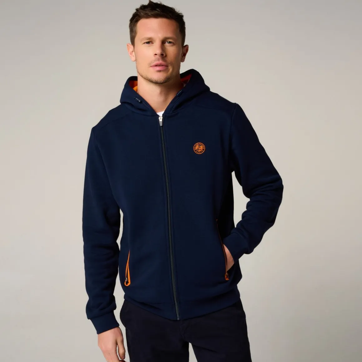 Roland-Garros Pulls & Sweats-Sweat zippé homme - Marine