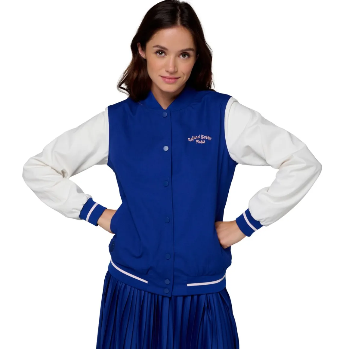 Roland-Garros Vestes-Teddy Stripes Femme - Marine