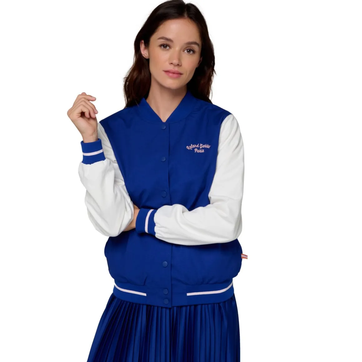 Roland-Garros Vestes-Teddy Stripes Femme - Marine