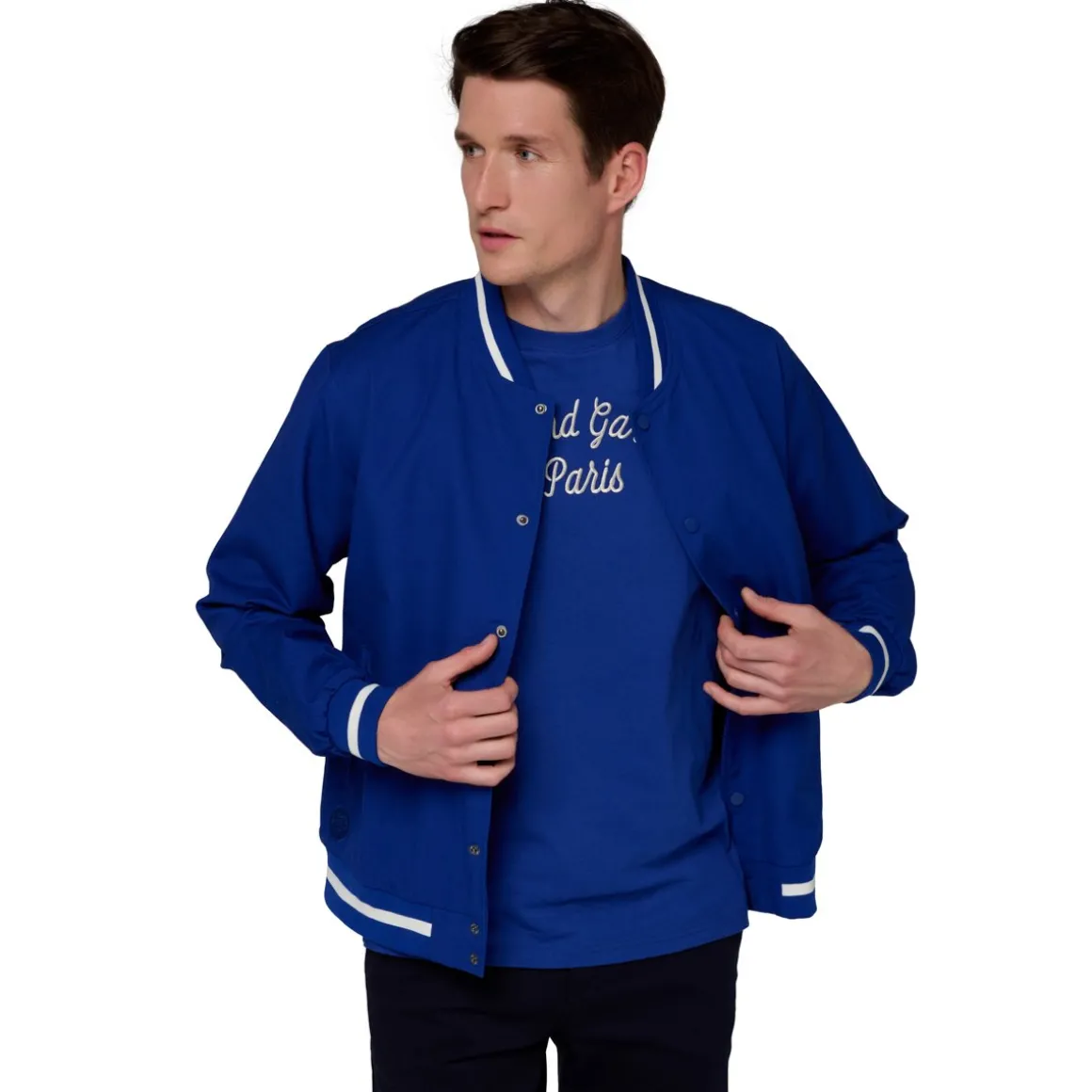 Roland-Garros Vestes-Teddy Stripes Homme - Marine