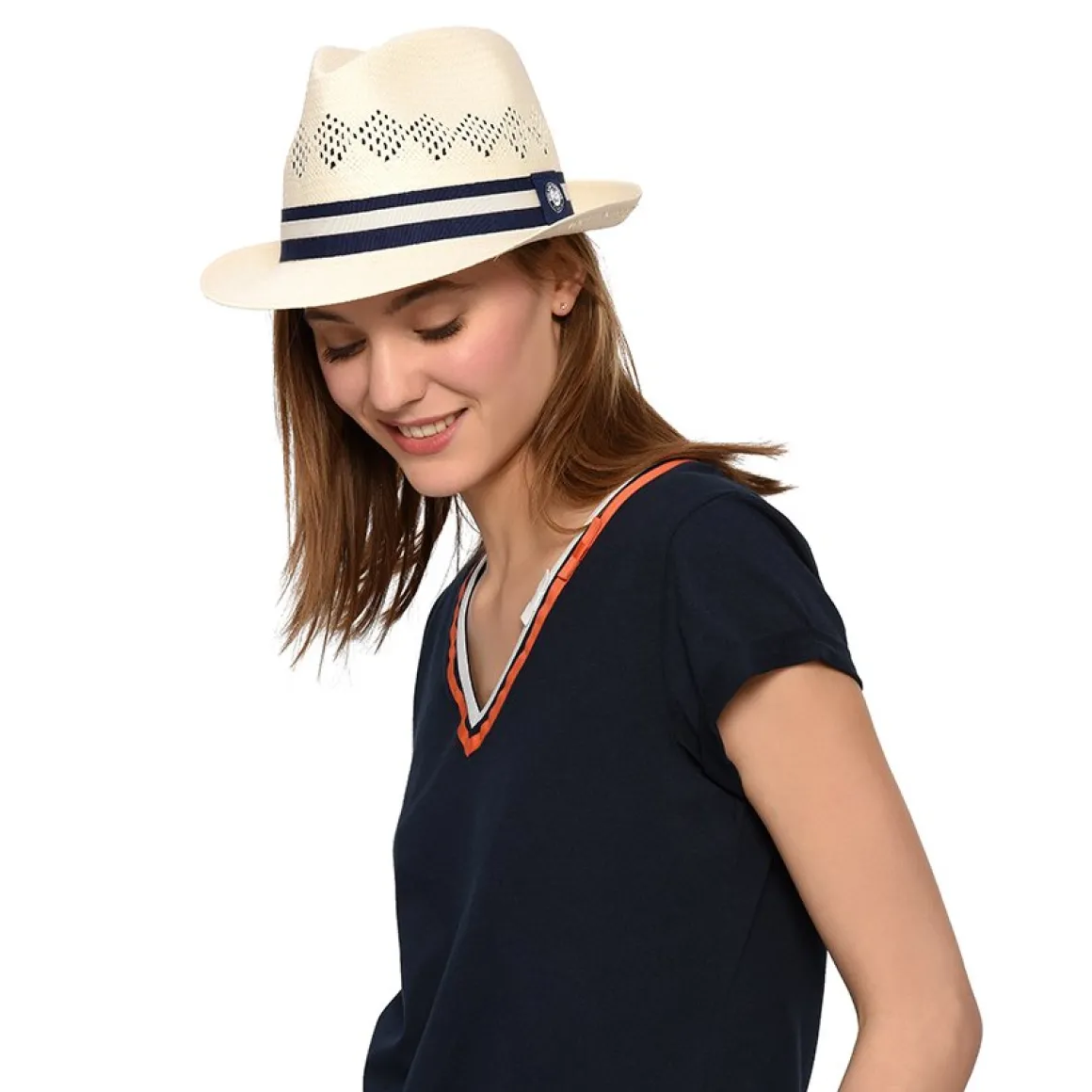 Roland-Garros Casquettes & Chapeaux | Casquettes & Chapeaux-Trilby adn papier galon logo - beige
