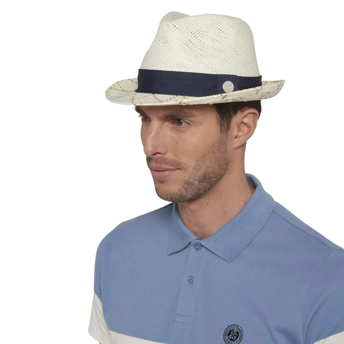 Roland-Garros Casquettes & Chapeaux-Trilby avec bords quadrillés bicolore - Marine