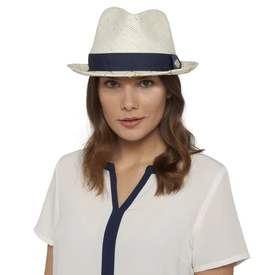 Roland-Garros Casquettes & Chapeaux-Trilby avec bords quadrillés bicolore - Marine