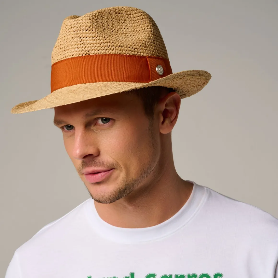Roland-Garros Casquettes & Chapeaux | Casquettes & Chapeaux-Trilby en Raffia - Terre Battue