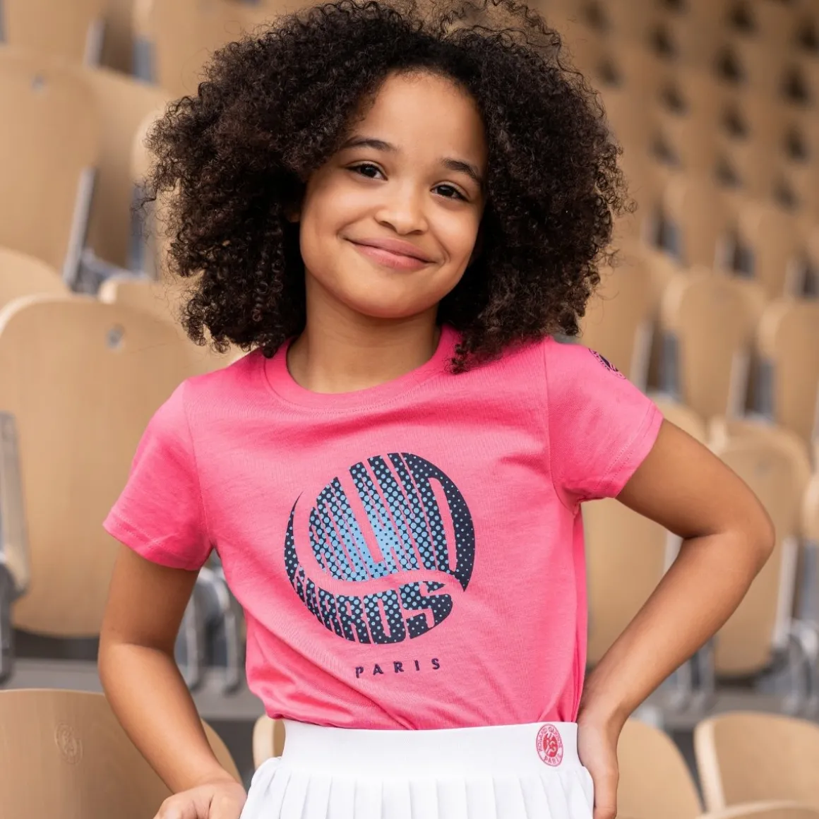 Roland-Garros Hauts-T-shirt Balle fille - Rose