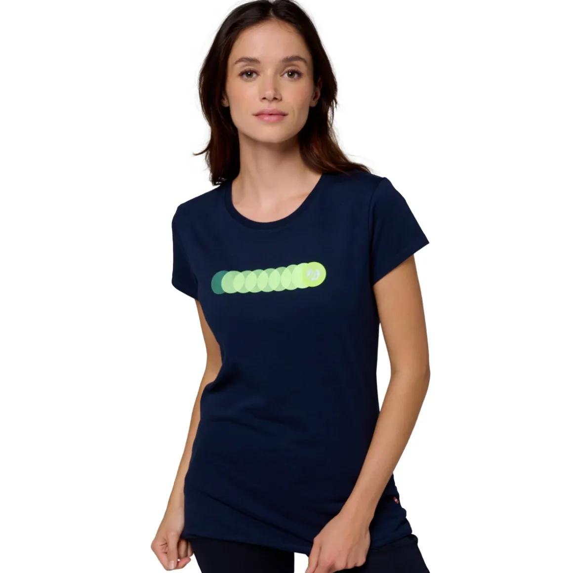 Roland-Garros T Shirts & Débardeurs-T-shirt Balle Jaune Femme Roland Garros - Navy