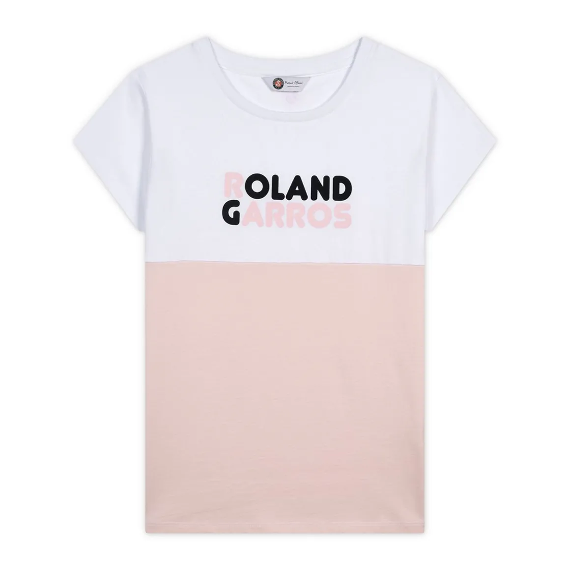 tshirt_col_rond_color_block_rolandgarros_femme__rose_et_blanc_5.webp Roland-Garros T Shirts & Débardeurs-T-shirt col rond Color Block Femme - rose et blanc