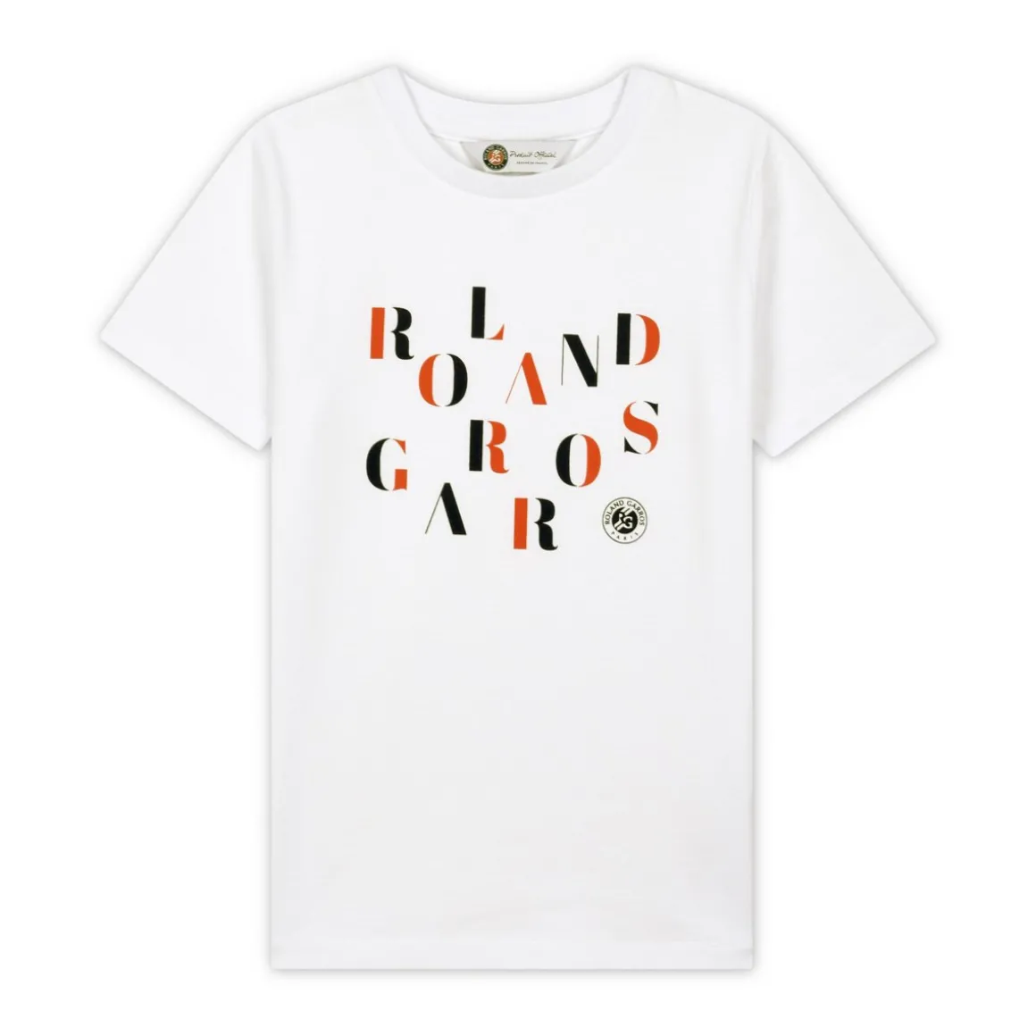 Roland-Garros Hauts-T-shirt col rond garçon - blanc