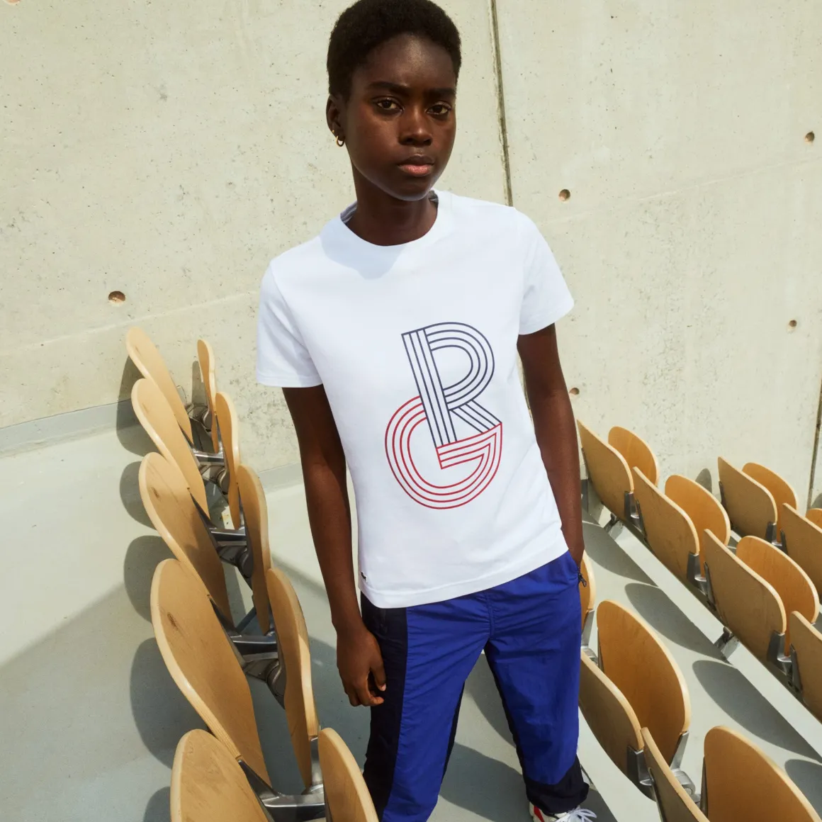 Roland-Garros T Shirts & Débardeurs-T-shirt femme Lacoste pour - Blanc
