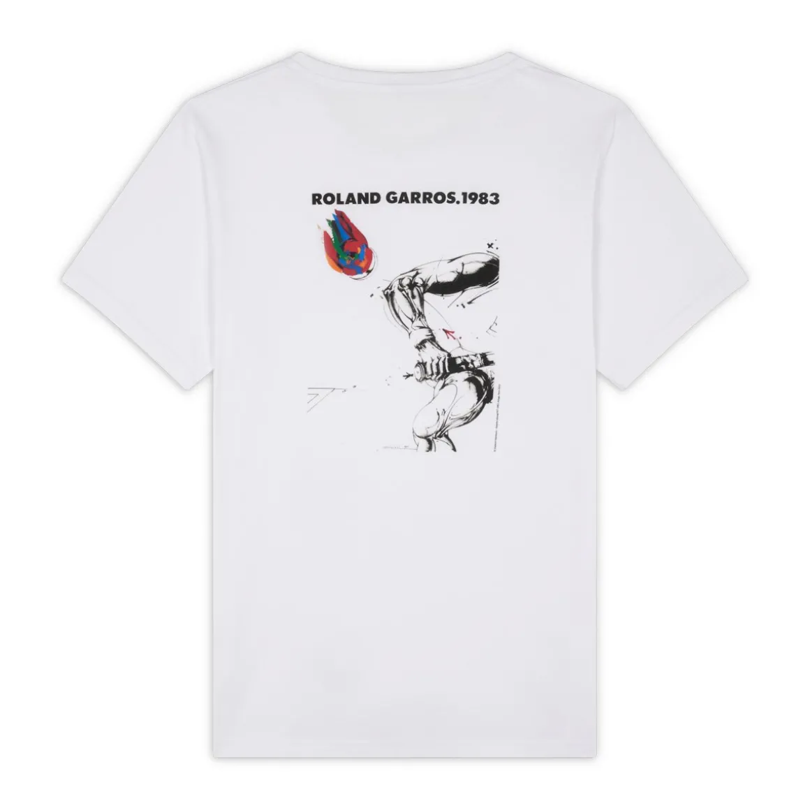 Roland-Garros T-shirts-T-shirt Homme Affiche Officielle 1983 - Blanc