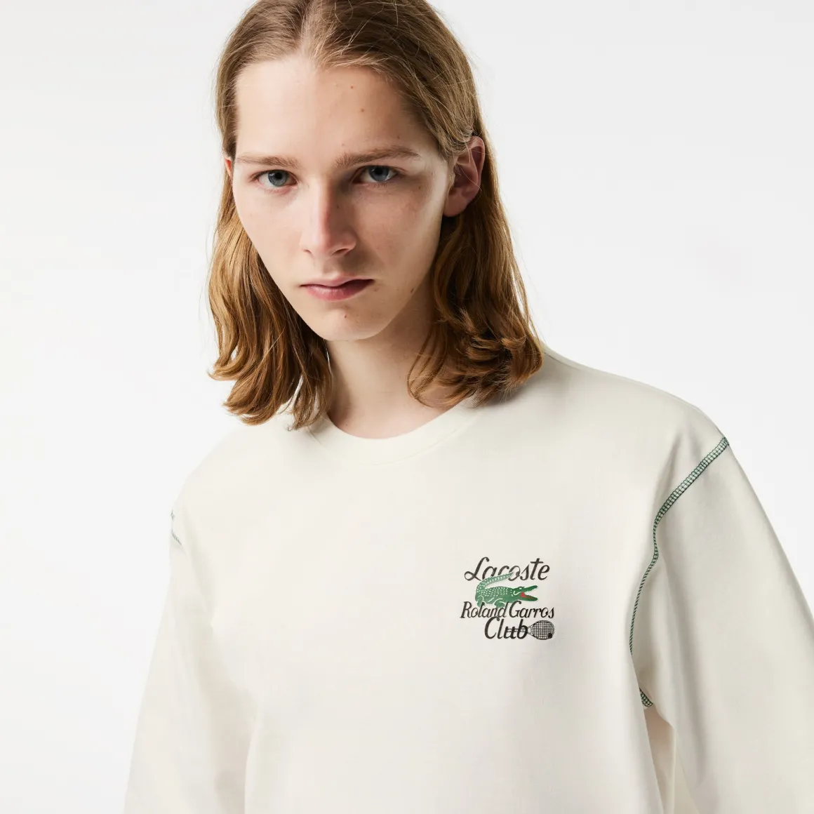 Roland-Garros T-shirts-Tshirt homme club Lacoste x - Blanc
