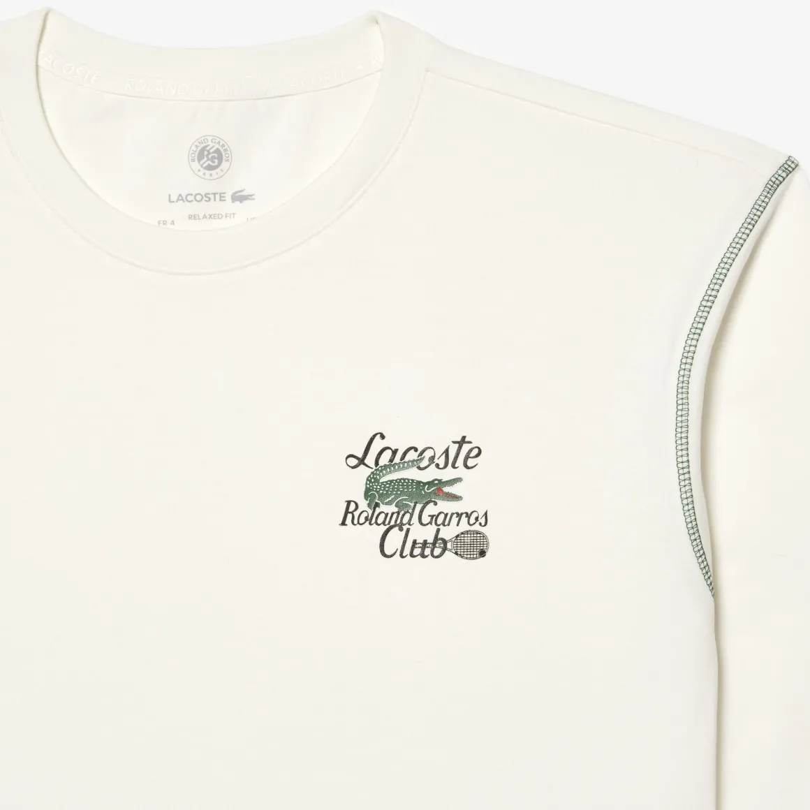 tshirt_homme_club_lacoste_x_rolandgarros__blanc_4.webp Roland-Garros T-shirts-Tshirt homme club Lacoste x - Blanc