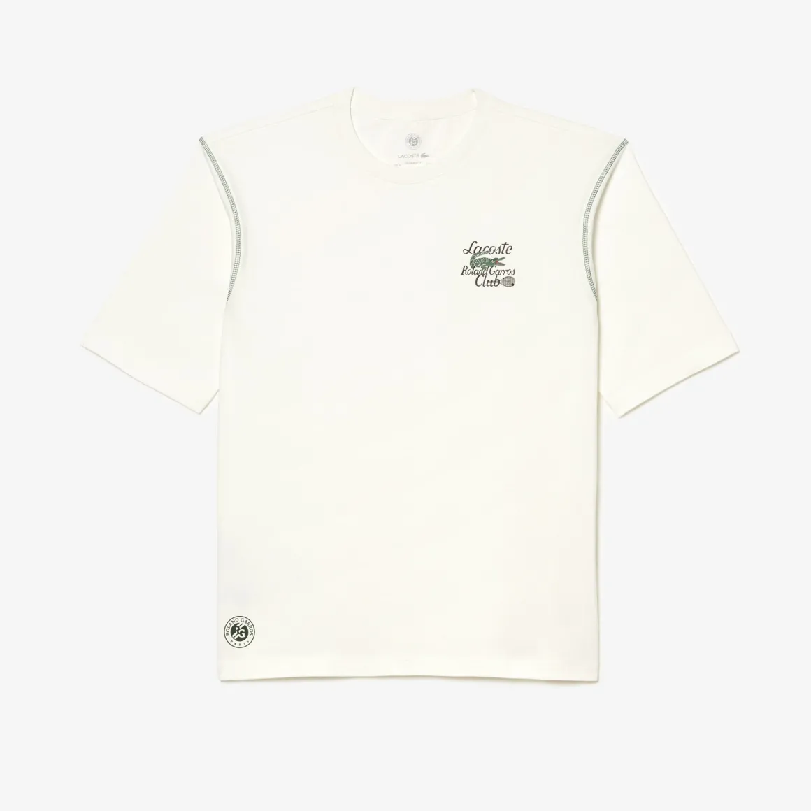 tshirt_homme_club_lacoste_x_rolandgarros__blanc_6.webp Roland-Garros T-shirts-Tshirt homme club Lacoste x - Blanc