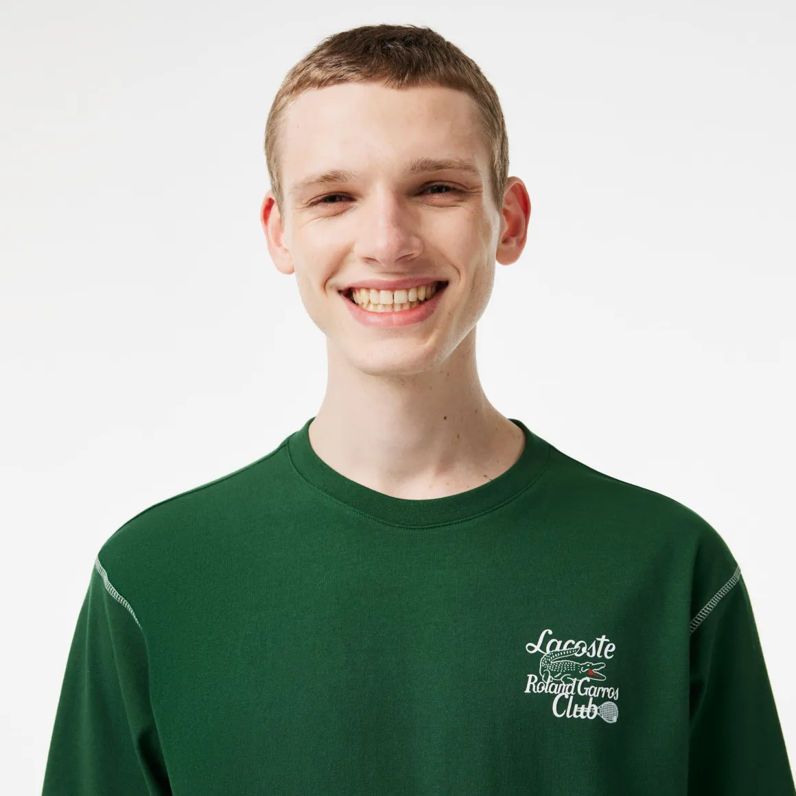Roland-Garros T-shirts-Tshirt homme club Lacoste x - Vert