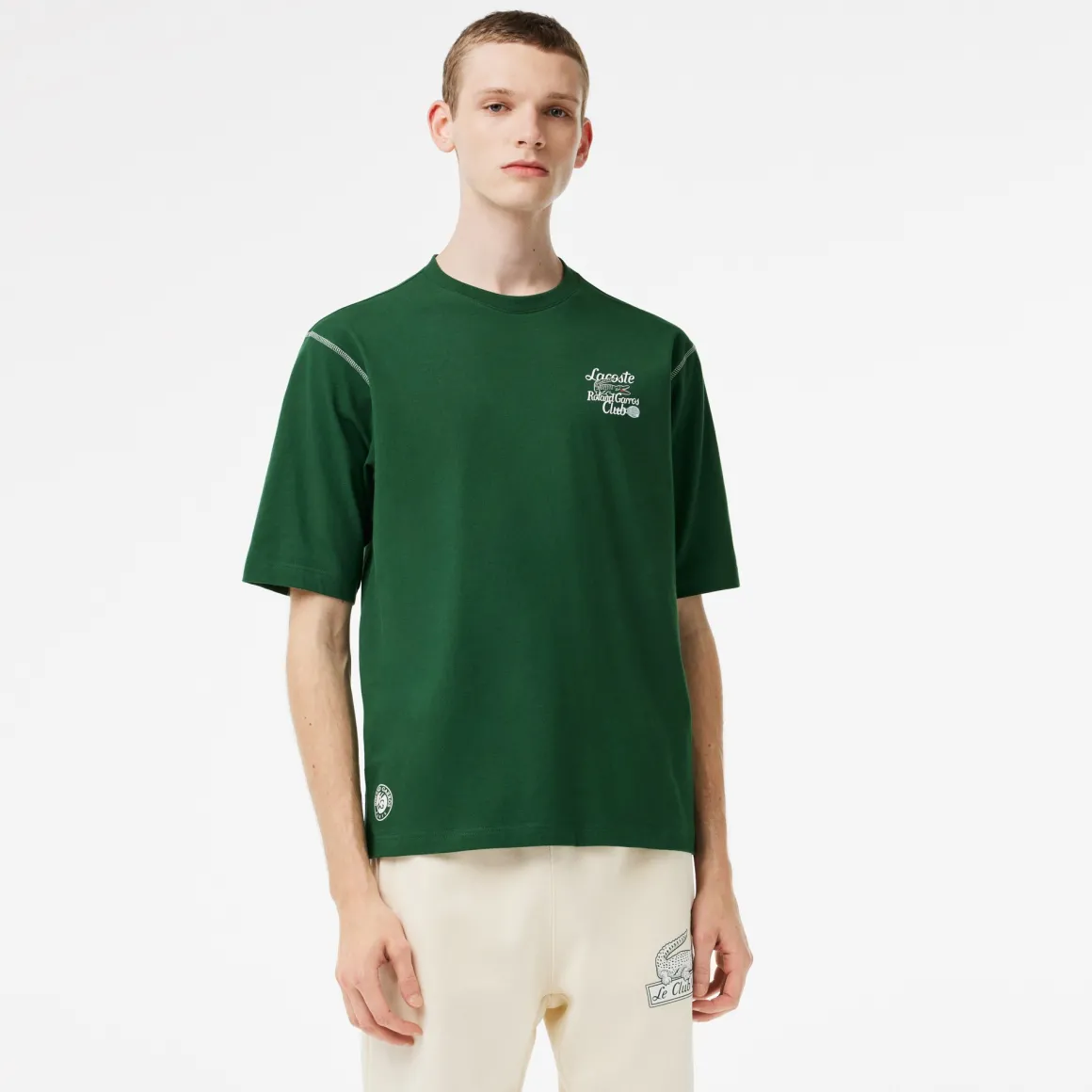 Roland-Garros T-shirts-Tshirt homme club Lacoste x - Vert