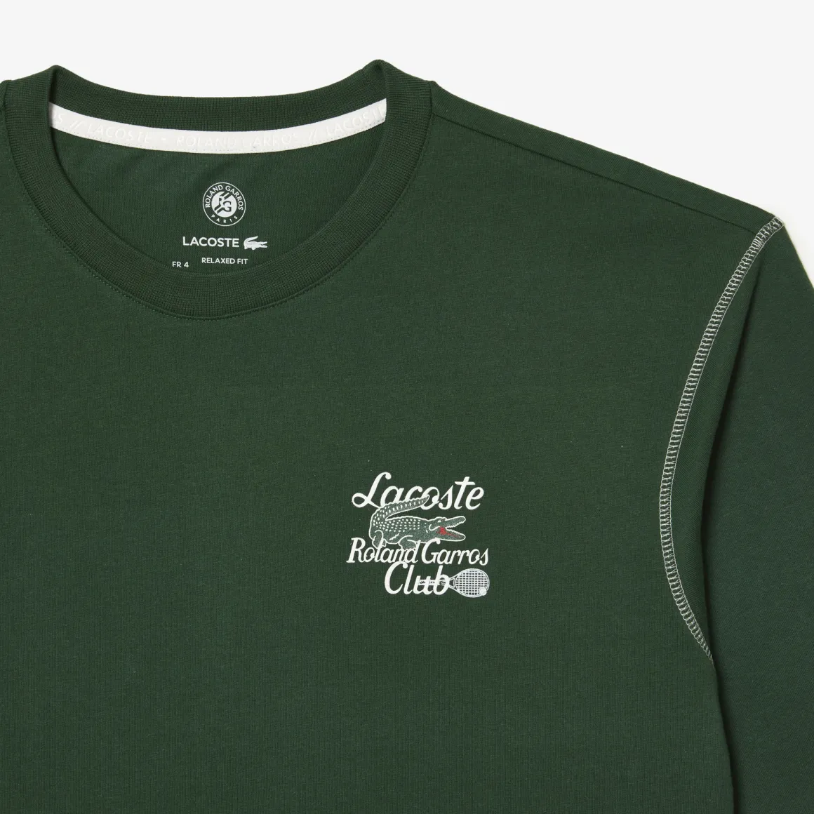 tshirt_homme_club_lacoste_x_rolandgarros__vert_4.webp Roland-Garros T-shirts-Tshirt homme club Lacoste x - Vert