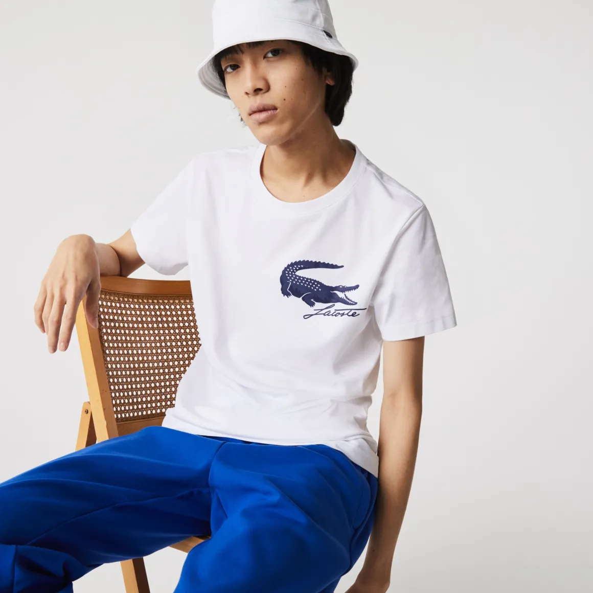 Roland-Garros T-shirts-T-shirt homme imprimé crocodile Lacoste pour - blanc