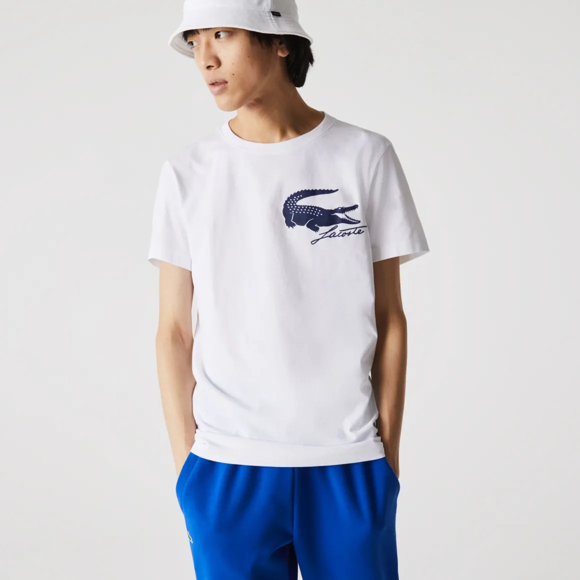 Roland-Garros T-shirts-T-shirt homme imprimé crocodile Lacoste pour - blanc