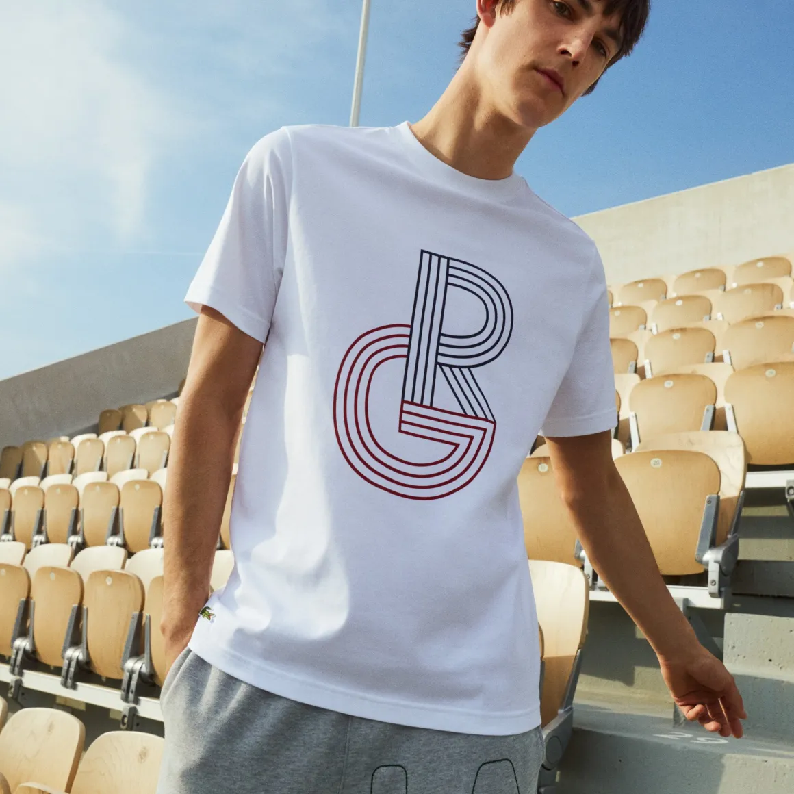 Roland-Garros T-shirts-T-shirt homme Lacoste pour - Blanc