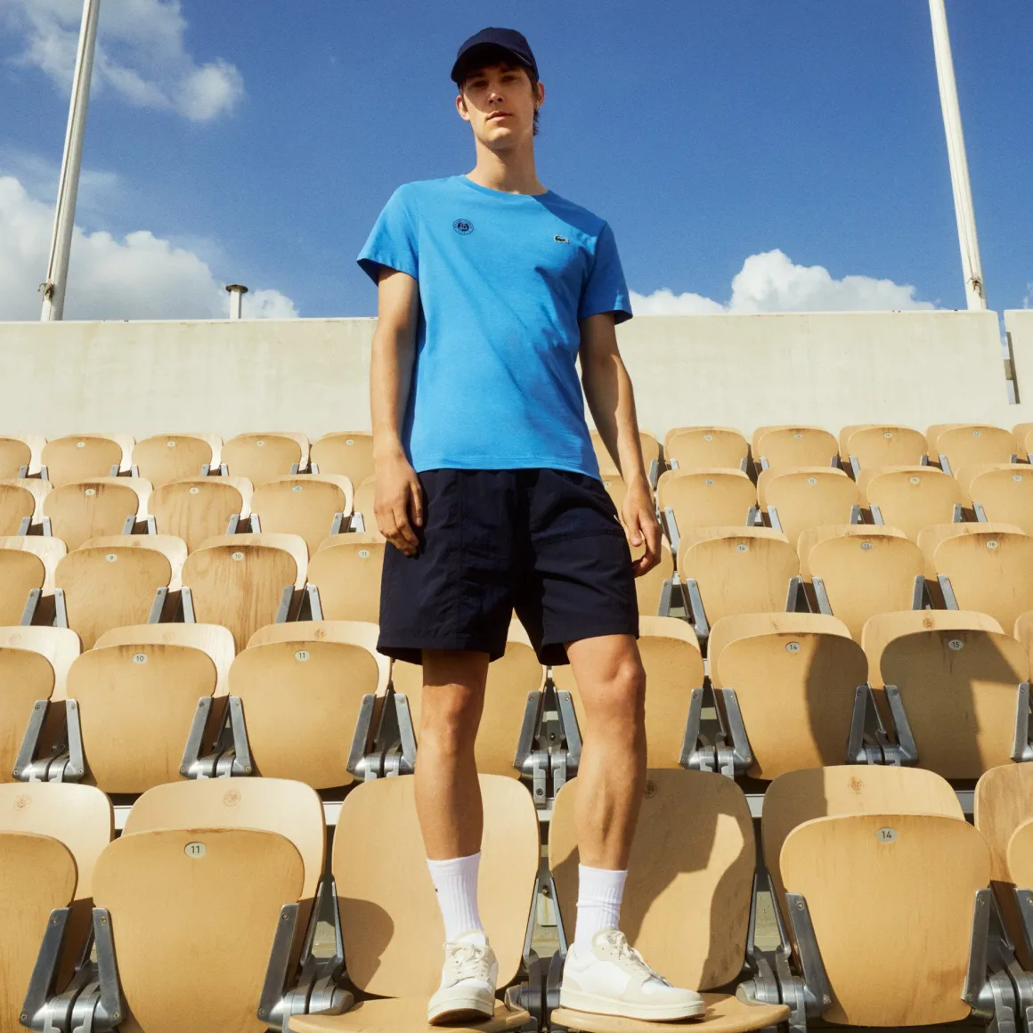 Roland-Garros T-shirts-T-shirt homme Lacoste pour - Bleu