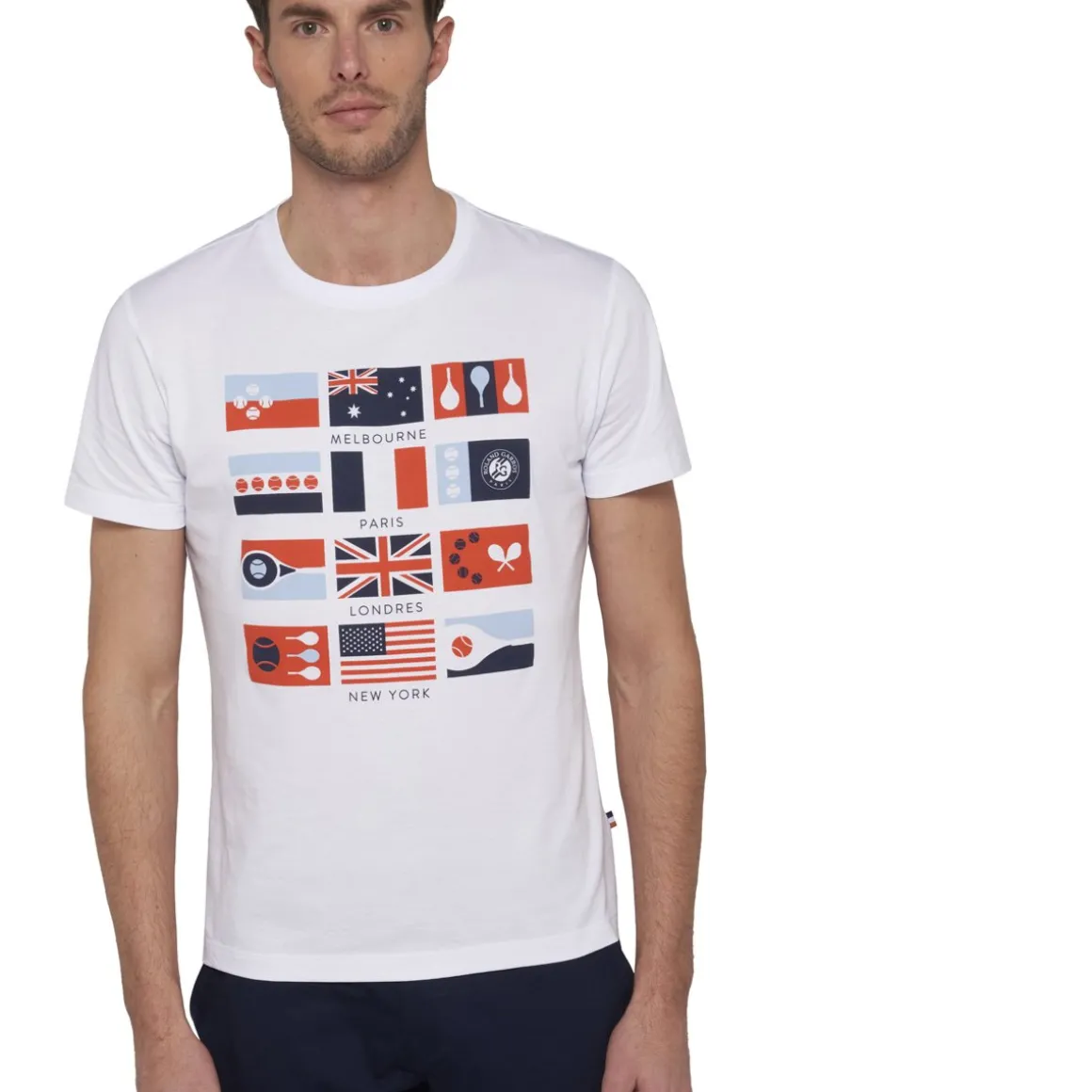 Roland-Garros T-shirts-T-shirt homme Roland Garros "Grand Chelem" - blanc