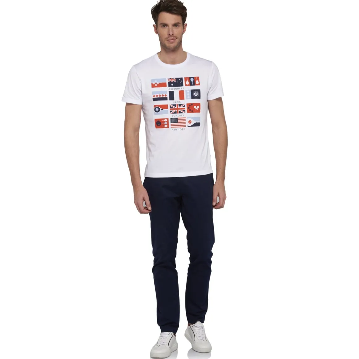 Roland-Garros T-shirts-T-shirt homme Roland Garros "Grand Chelem" - blanc