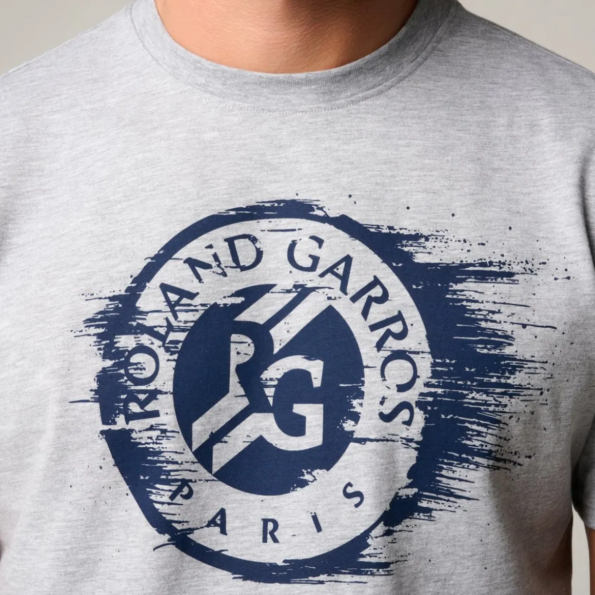 Roland-Garros T-shirts-T-Shirt Logo homme - Gris chiné