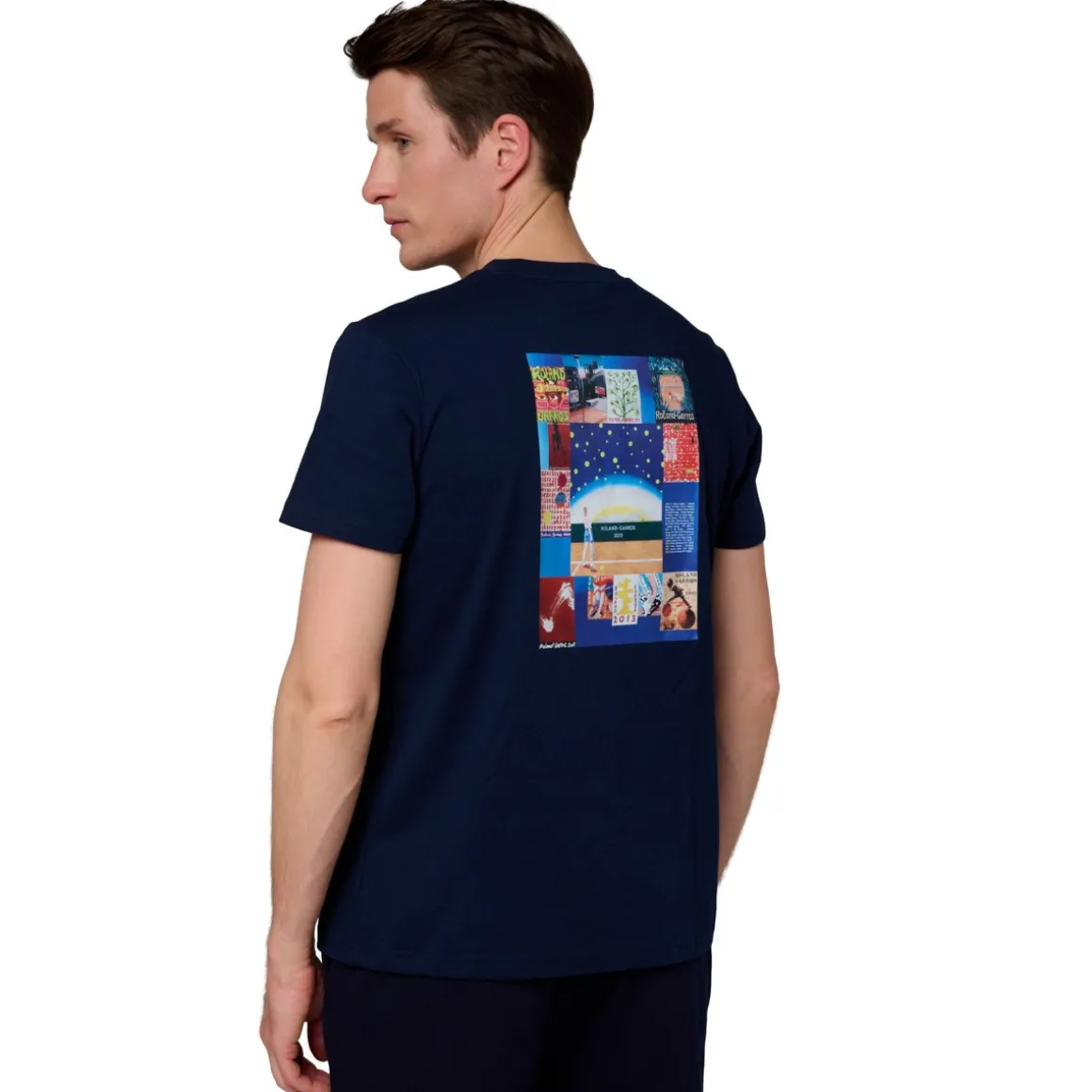 Roland-Garros T-shirts-T-shirt mosaïque homme 23 - Marine