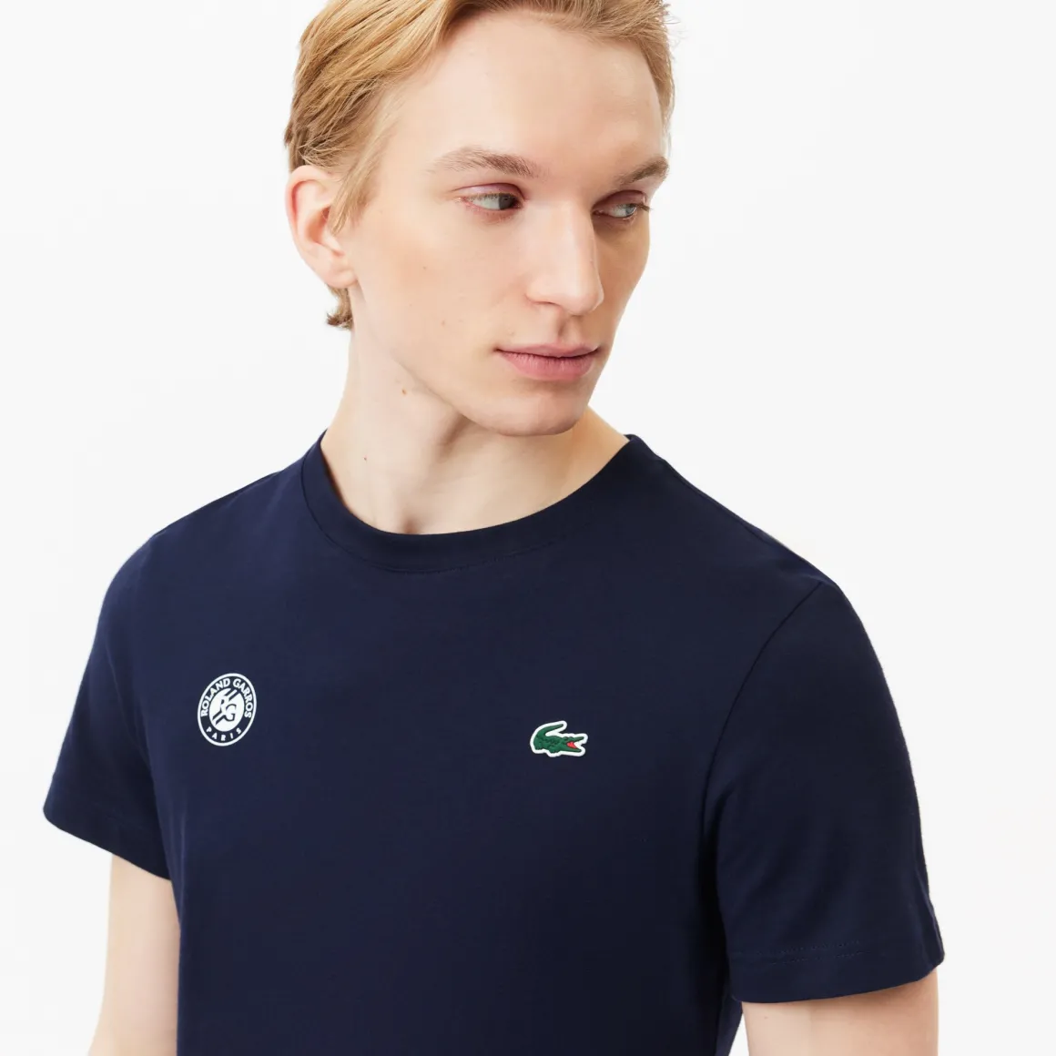 Roland-Garros T-shirts-T-shirt Permanent homme Lacoste x - Marine