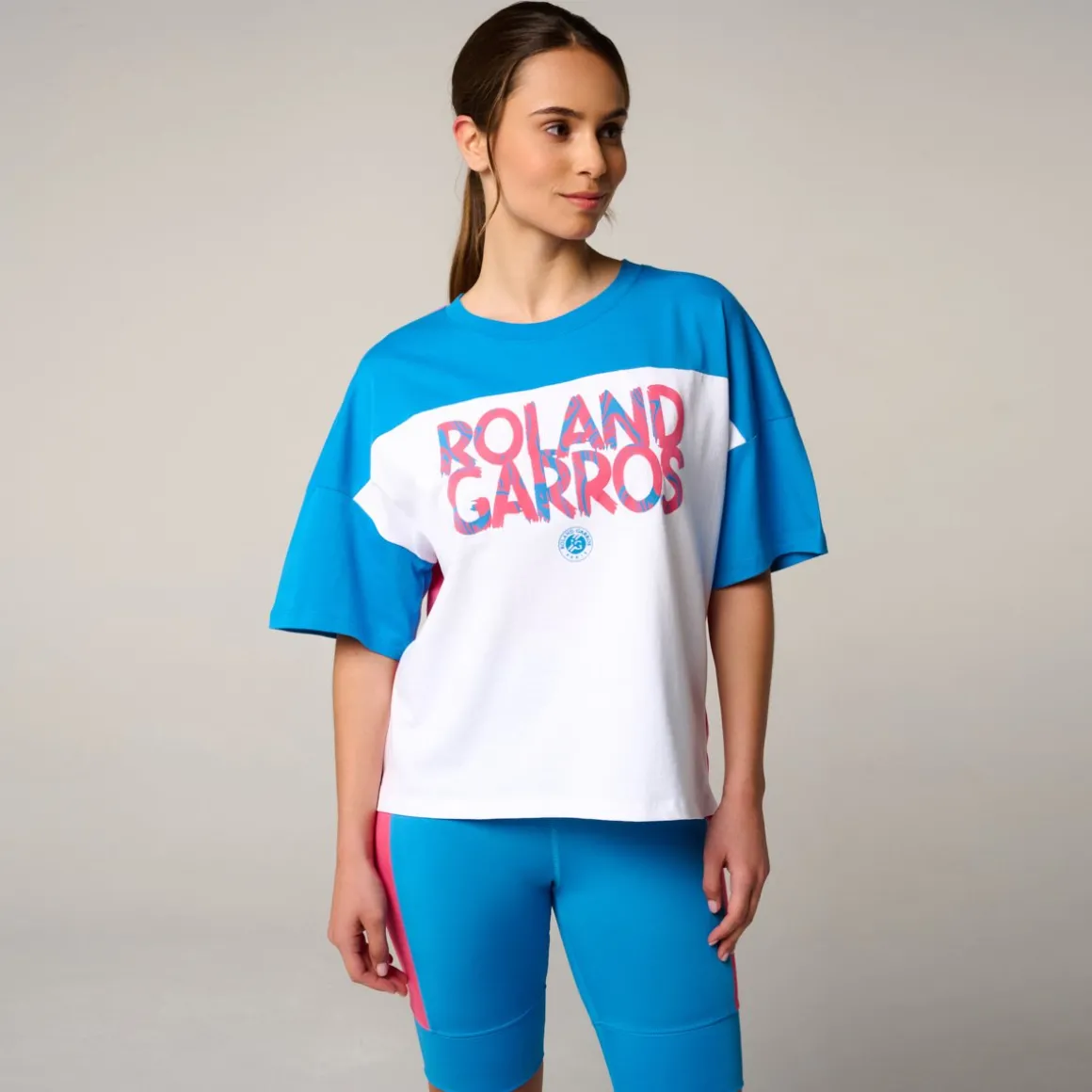 Roland-Garros T Shirts & Débardeurs-T-Shirt Pop Energy femme - Bleu et Rose