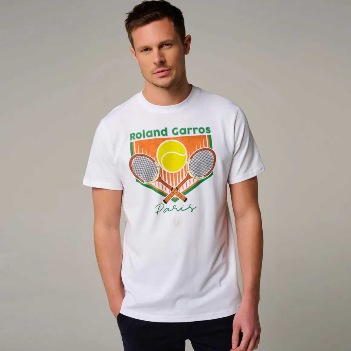 Roland-Garros T-shirts-T-Shirt Raquettes homme - Blanc
