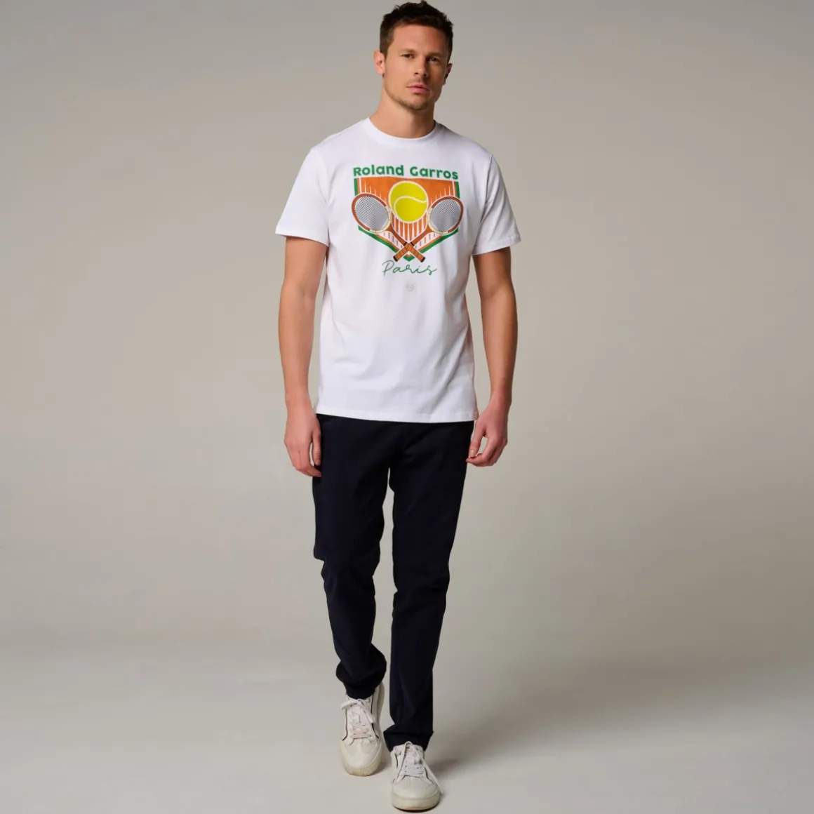 tshirt_raquettes_homme_rolandgarros__blanc_3.webp Roland-Garros T-shirts-T-Shirt Raquettes homme - Blanc