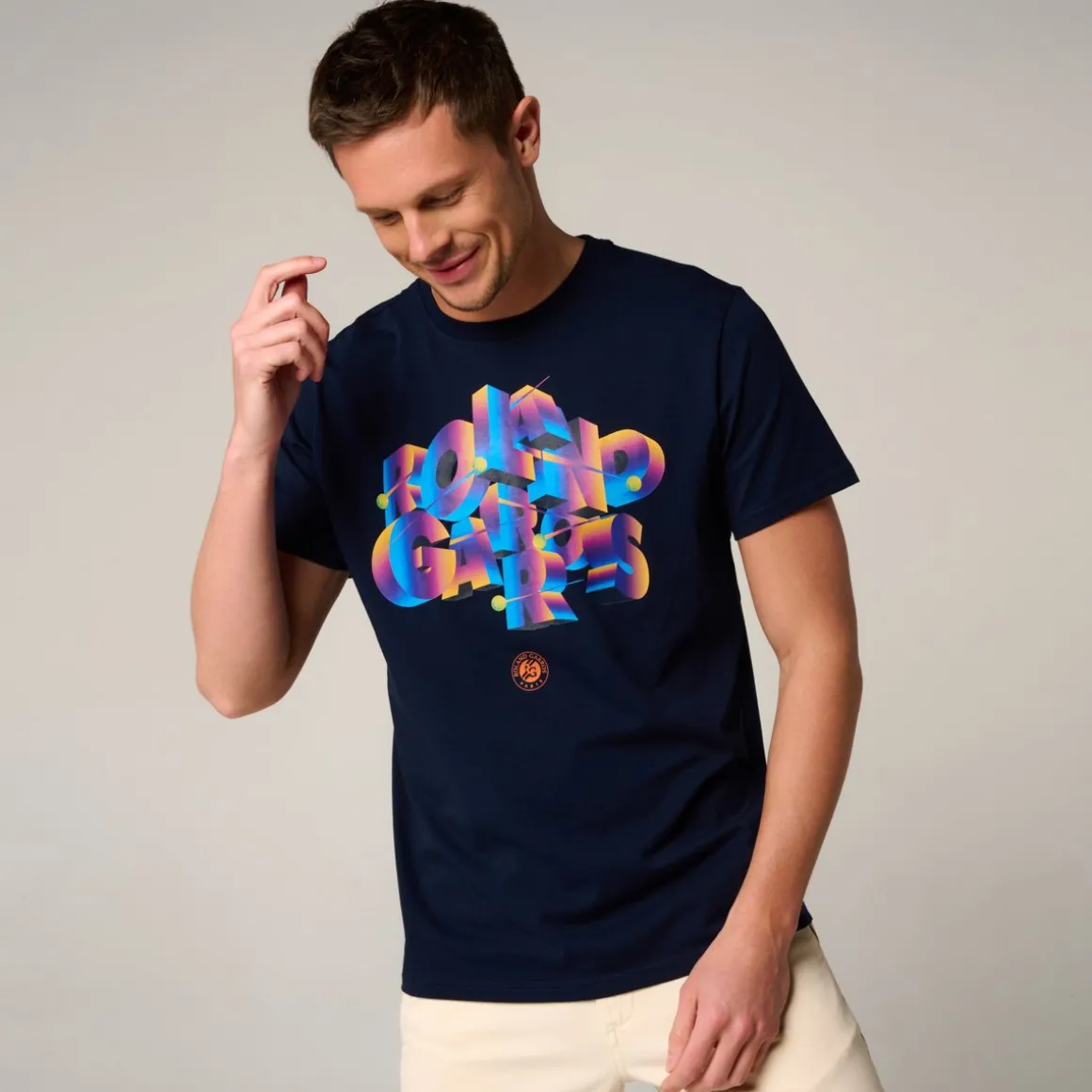 Roland-Garros T-shirts-T-Shirt Signature homme - Marine