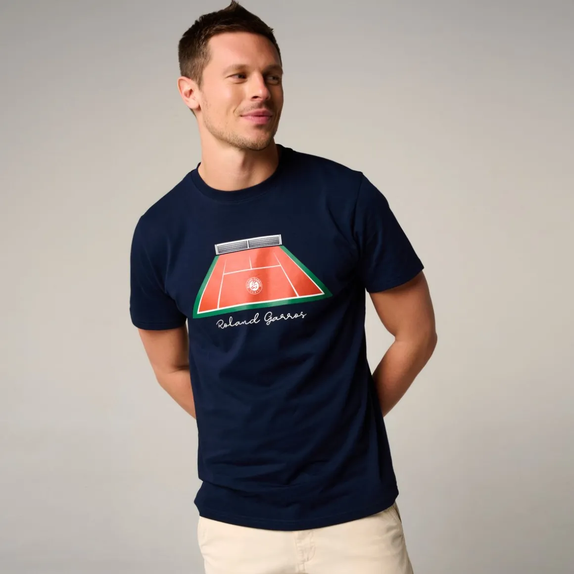 Roland-Garros T-shirts-T-Shirt Terrain homme - Marine