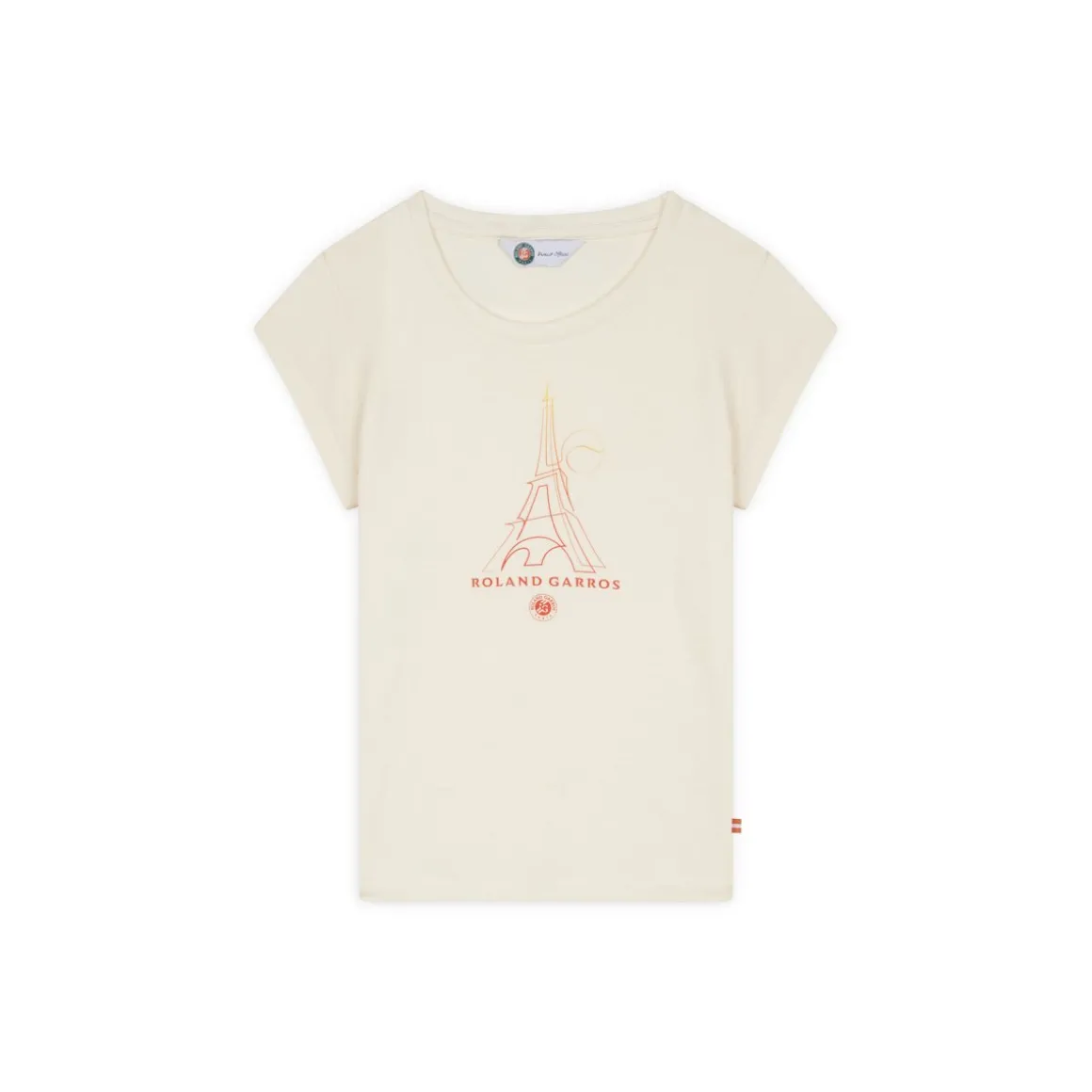 Roland-Garros Hauts-T-shirt Tour Eiffel Fille - Ecru