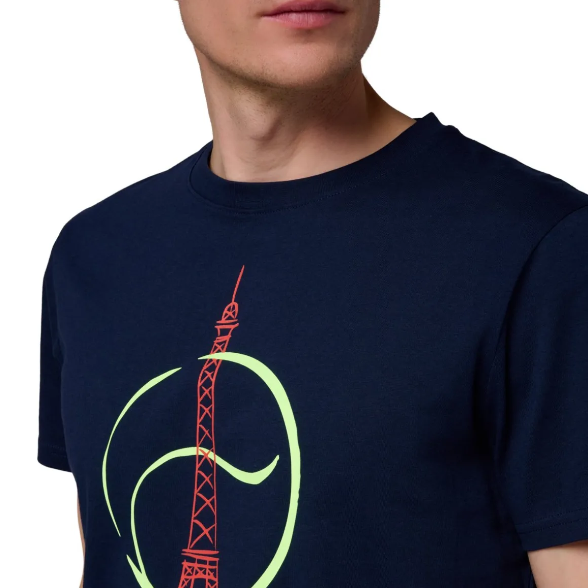 Roland-Garros T-shirts-T-shirt Tour Eiffel Homme - Marine