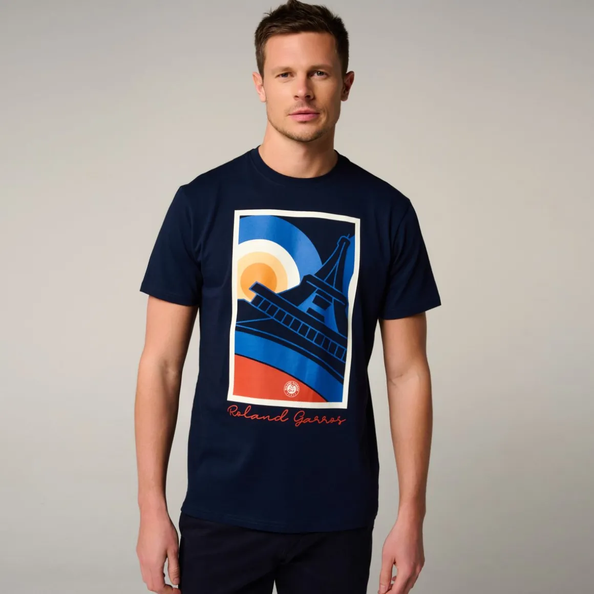 Roland-Garros T-shirts-T-Shirt Tour Eiffel homme - Marine
