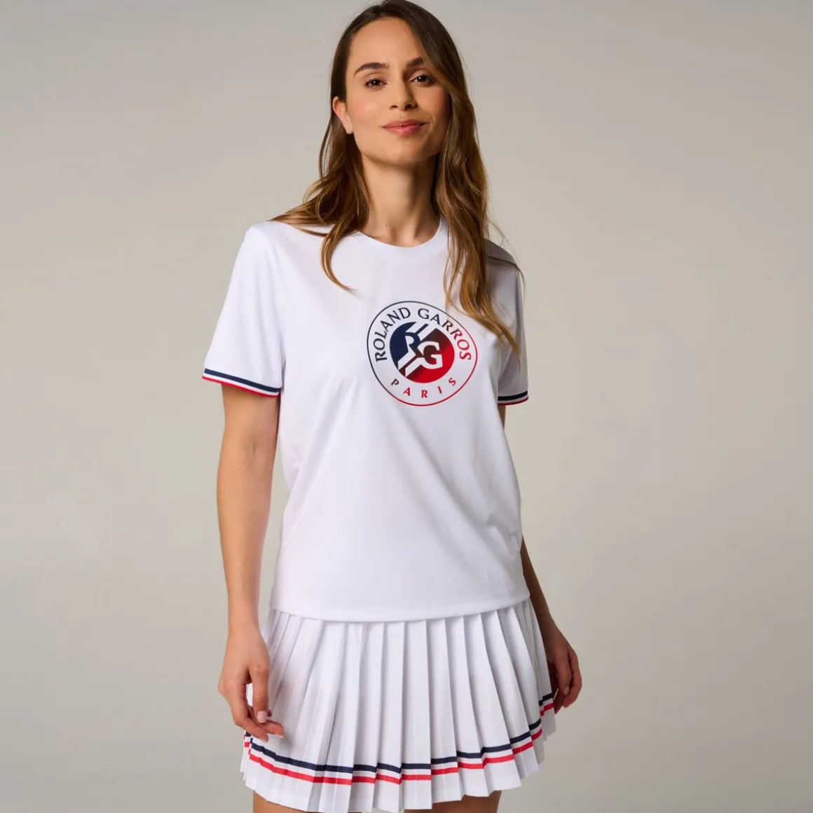Roland-Garros T Shirts & Débardeurs-T-shirt Tricolore femme - Blanc