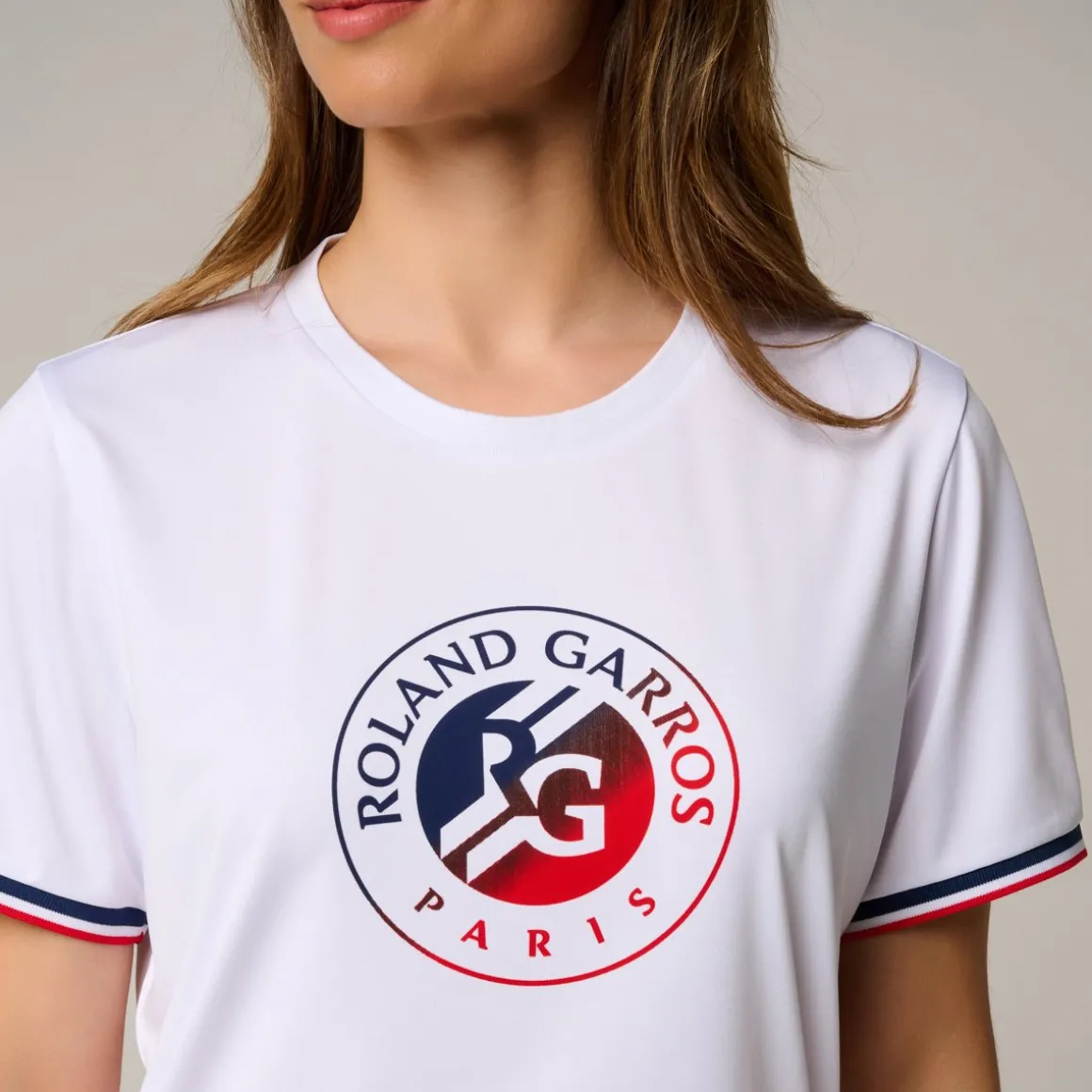 Roland-Garros T Shirts & Débardeurs-T-shirt Tricolore femme - Blanc
