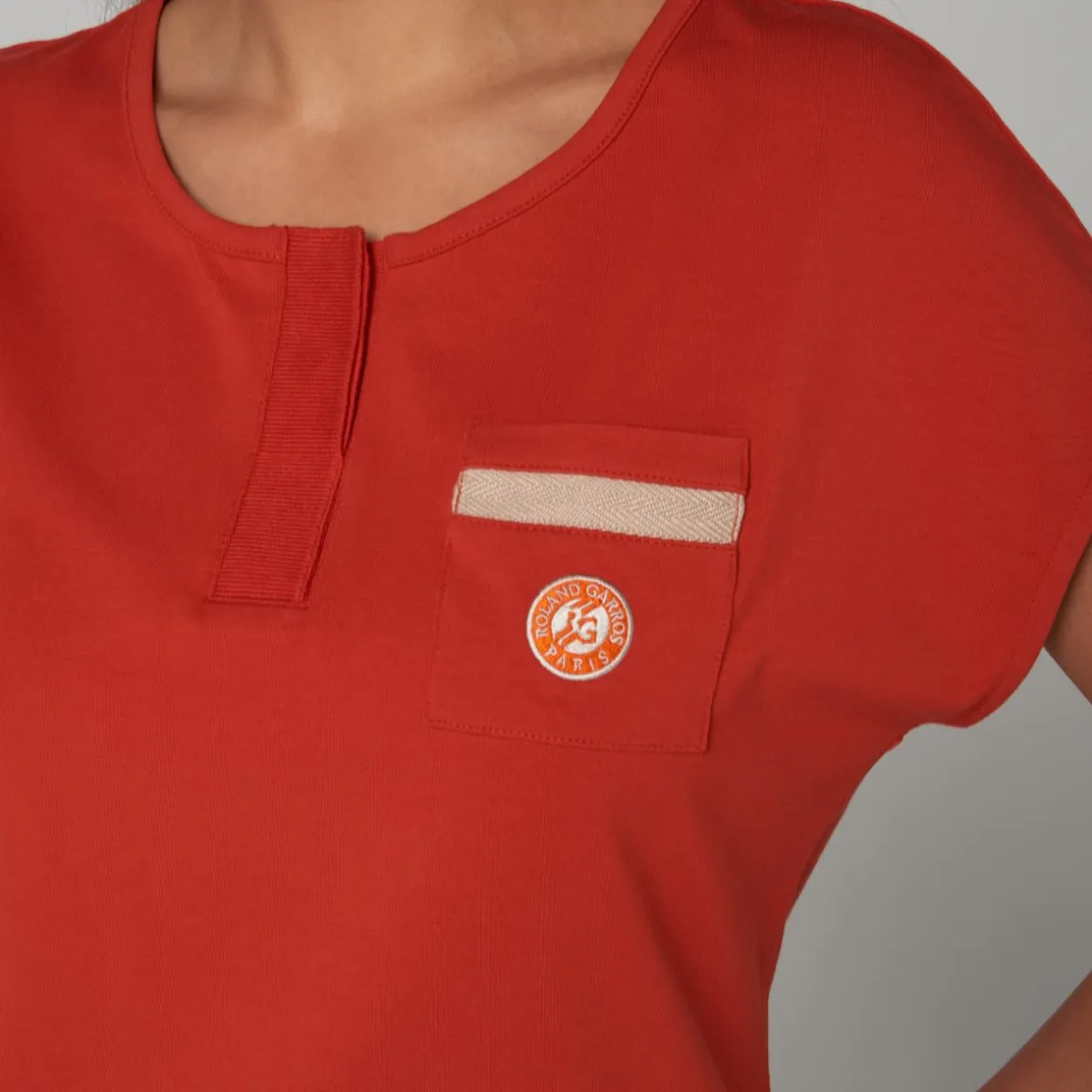 tunique_femme_rolandgarros__terre_battue_5.webp Roland-Garros T Shirts & Débardeurs-Tunique femme - Terre battue