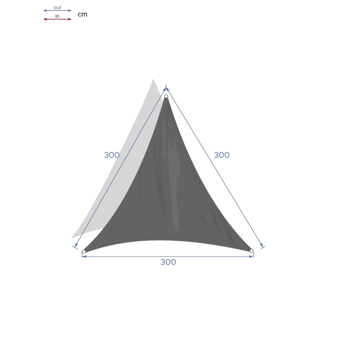 Roland-Garros Mobilier-Voile d'ombrage triangulaire - Terre Battue